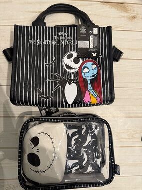 Disney Primark Nightmare Before Christmas Jack and Sally Purse & cosmetic bags 🖤